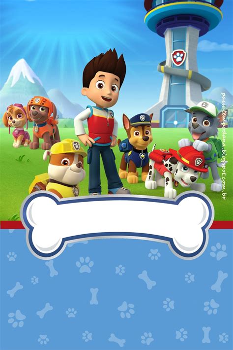 Paw Patrol En Azul Y Rojo Kit Para Imprimir Gratis Ideas Y Material