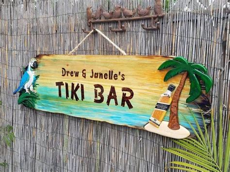 Colorful Backyard Cabana Signs Tiki Bar Signage For Decks And Etsy