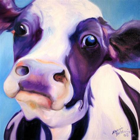 Favorite Art Of Marcia Baldwin Currently Viewing Funny Cow Blue By
