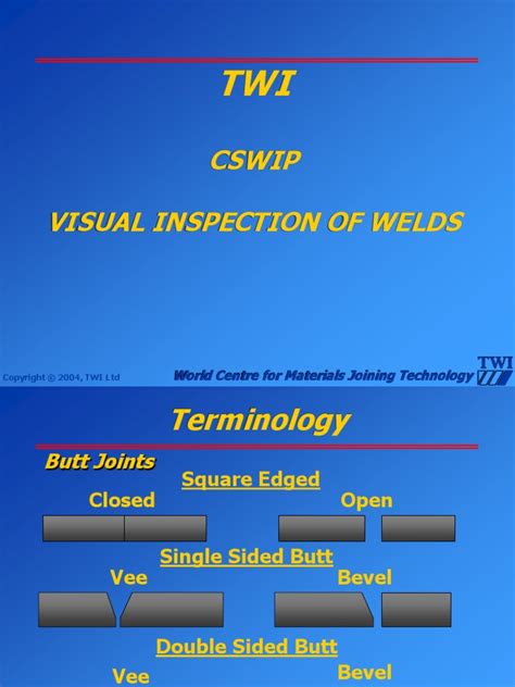 Twi Cswip Visual Inspection Of Weld Welding Construction