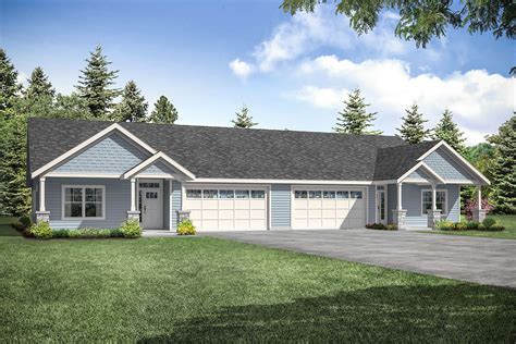 Duplex Ranch Home Plan With Matching 3 Bed Units 72965da