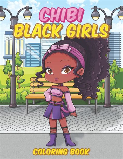 Chibi Black Girls Coloring Book Kawaii African American Women