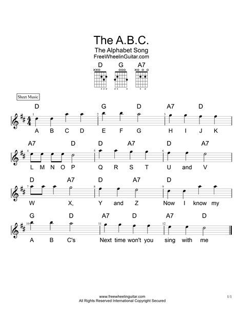 The A B C Sheet Music