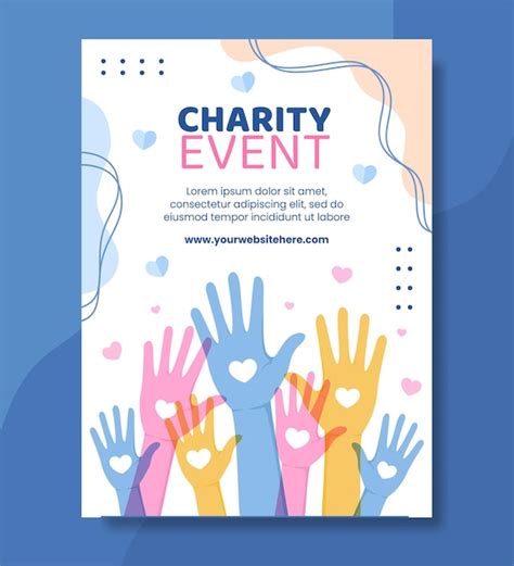 Premium Vector Charity Donation Poster Template Flat Cartoon