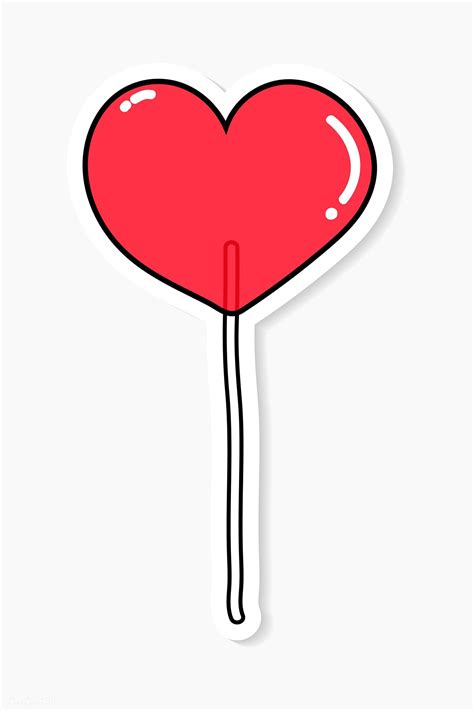 Red Heart Shaped Lollipop Vector Premium Image By Sasi