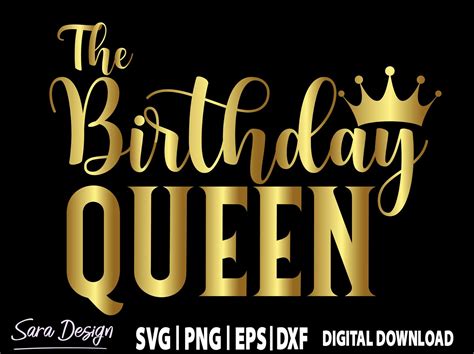 The Birthday Queen Svg Birthday Girl Svg Crown Queen Etsy