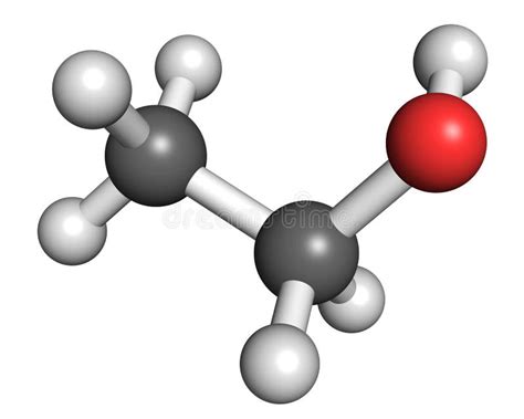 Alcohol Etanol Etílico Molécula Estructura Química Fórmula Esquelética Ilustración Del Vector