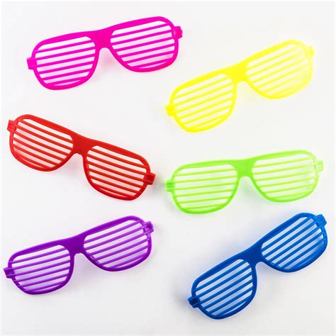 Neon Slotted Glasses Color Sunglasses Facial Decoration For 80s 90s Disco Theme Party Favors
