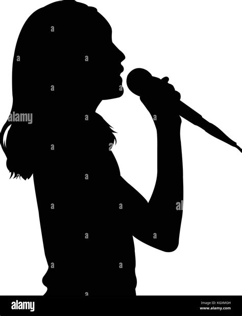 Girl Singing Silhouette Vector Stock Vector Image And Art Alamy