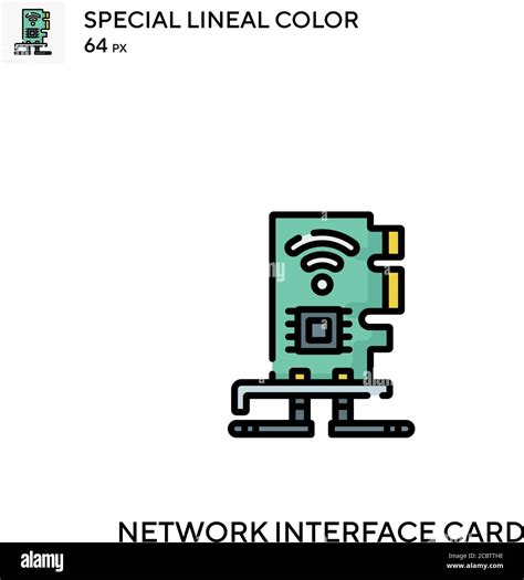Network Interface Card Special Lineal Color Vector Icon Network
