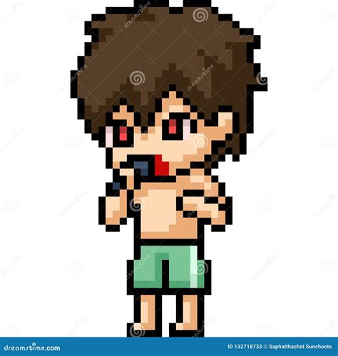 Pixel Art Anime Boy