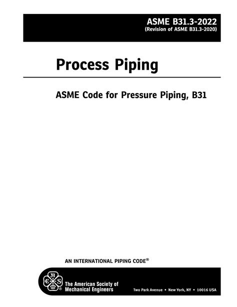 Asme B313 2022 Process Piping Includes Errata 2023 Cas Resource