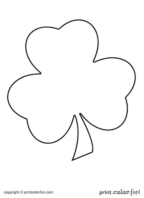 Plant and flower coloring pages. Shamrock for St Patrick's Day coloring page - Print. Color ...