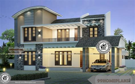 Corner Lot House Design With Two Floor European Style Home And Porches