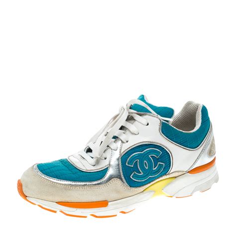Sneakers ❤ liked on polyvore featuring shoes, sneakers, chanel footwear, colorful sneakers, multi color shoes, chanel sneakers and. Chanel Multicolor Nylon And Leather CC Logo Lace Up ...