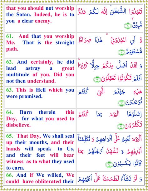 Surah Yaseen English Page 2 Of 2 Quran O Sunnat