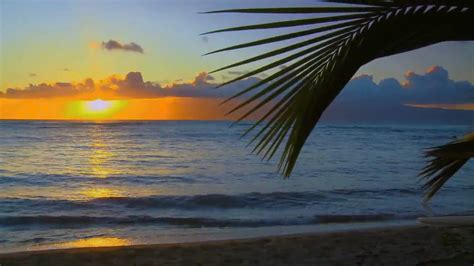 Waves Mood And Music Sunset At Beach Hawaii Hd Youtube