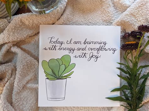 Brimming With Energy And Overflowing With Joy Hand Illustrated Etsy