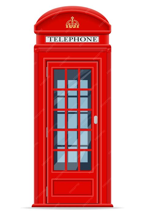 Premium Vector London Red Phone Booth Vector Illustration Isolated On