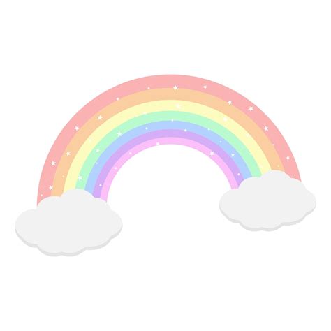 Premium Vector Pastel Rainbow With Clouds And Stars
