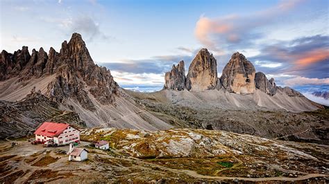 Free Download Tre Cime Di Lavaredo 4k Dolomites Dusk Italy Three