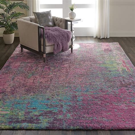 Nourison Abstract Shag 76 X 96 Area Rug In Pink Bed Bath And Beyond
