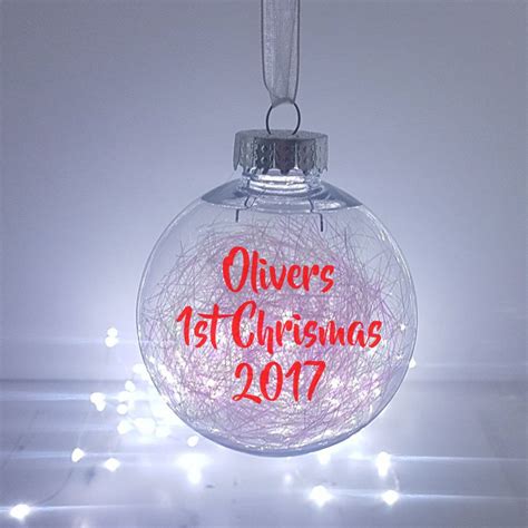 Personalised Bauble My 1st Christmas Babies First Christmas