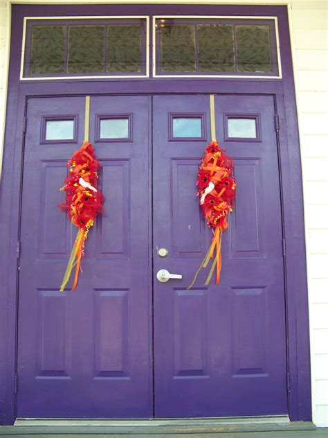 Front Door Flowers For Pentecost Red Yellow And Orange Ribbons Like