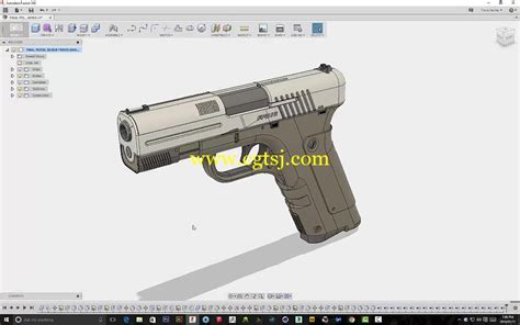 Fusion360手枪概念3d设计训练视频教程