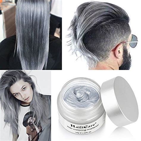 Eseewigs sale men`s toupee 20% 1b color human hair mix 80% grey synthetic hair, soft enough easy to style natural looking side hairstyles medium hairstyles dyed hair men dip dye hair short sides long top. HailiCare Silver Grey Hair Wax 4.23 oz, Professional Hair ...
