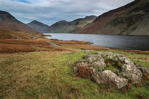 Beautiful Sunset Landscape Image Of Wast Water And