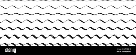 wavy border pattern set repeating wave lines collection graphic design elements for decoration