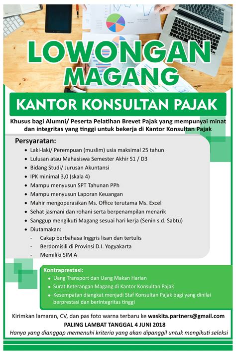 Poster Lowongan Magang W A S K I T A And Partners