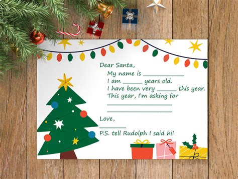Printable Santa Letter For Kids Christmas Instant Download Etsy