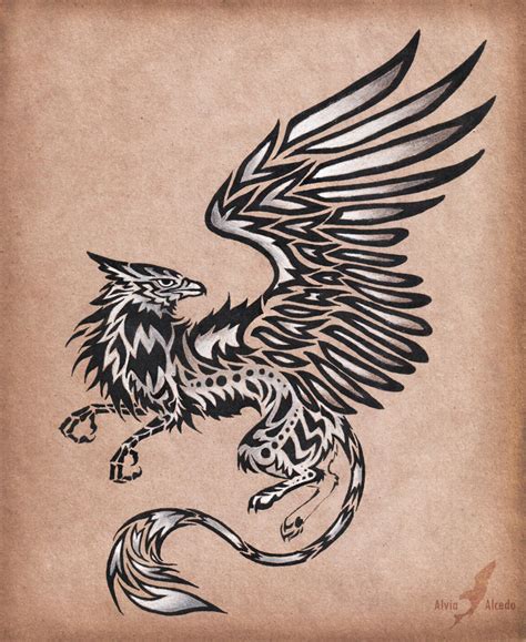 Silver Gryphon Tattoo Design By Alviaalcedo On Deviantart
