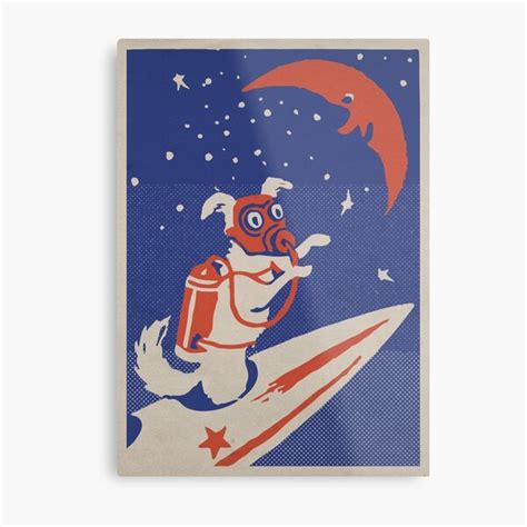 Laika First Space Dog Ussr 1950s — Soviet Vintage Space Poster