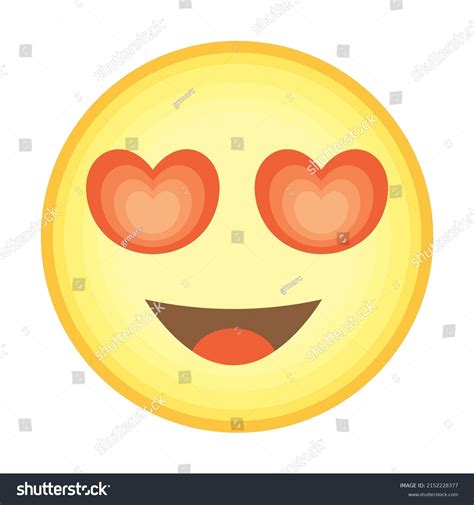 Emoji Heart Eyes Over White Stock Vector Royalty Free 2152228377