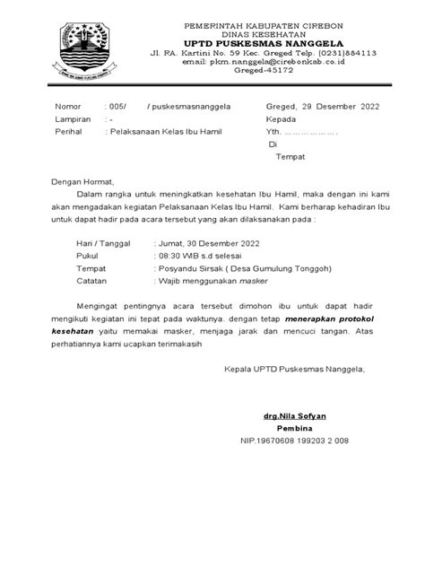 Surat Undangan Ibu Hamil Pdf