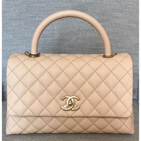 Chanel Coco Handle Handbags Leather Beige Ref38563 Joli Closet