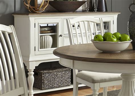 The silver creek dining room is adorn with large windows to let in the. Cumberland Creek Nutmeg and White Extendable Rectangular ...