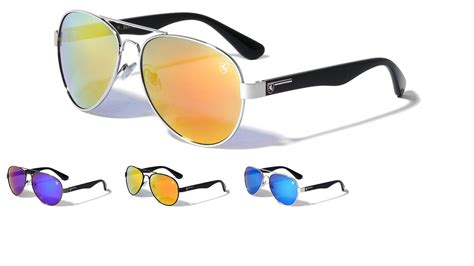 Khan Color Mirrored Classic Aviators Wholesale Bulk Sunglasses Frontier Fashion Inc