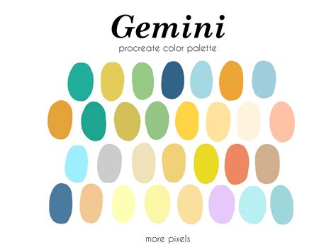 Gemini Procreate Color Palette Zodiac Color Palette Hex Etsy