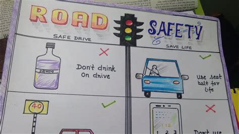 How To Draw Road Safety Drawing Easy Way Youtube