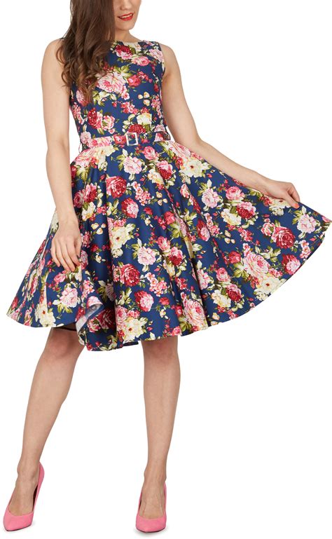 Audrey Hepburn Style Floral Vintage Divinity 1950s Rockabilly Swing Pin Up Dress Ebay