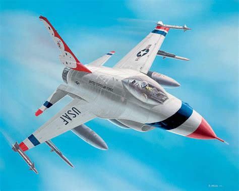 Pictures Airplane F 16 Fighting Falcon Painting Art Aviation