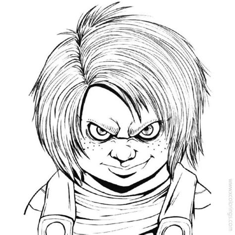 Chucky Coloring Pages Lineart By Eyball