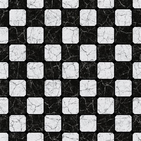 Black White Marble Tiles Pbr Texture