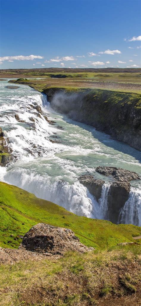 Gullfoss Waterfall In Iceland Hd Wallpaper 1080x2340