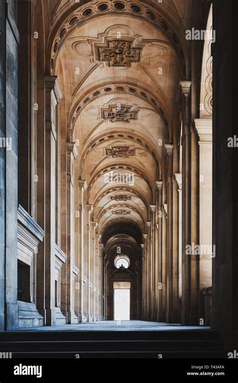 Louvre Corridor In Paris Stock Photo Alamy