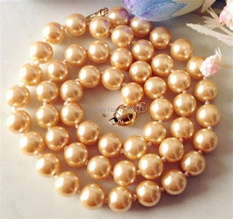 New Fashion Lace Jewelry Mm South Yellow Sea Shell Pearl Long Necklace